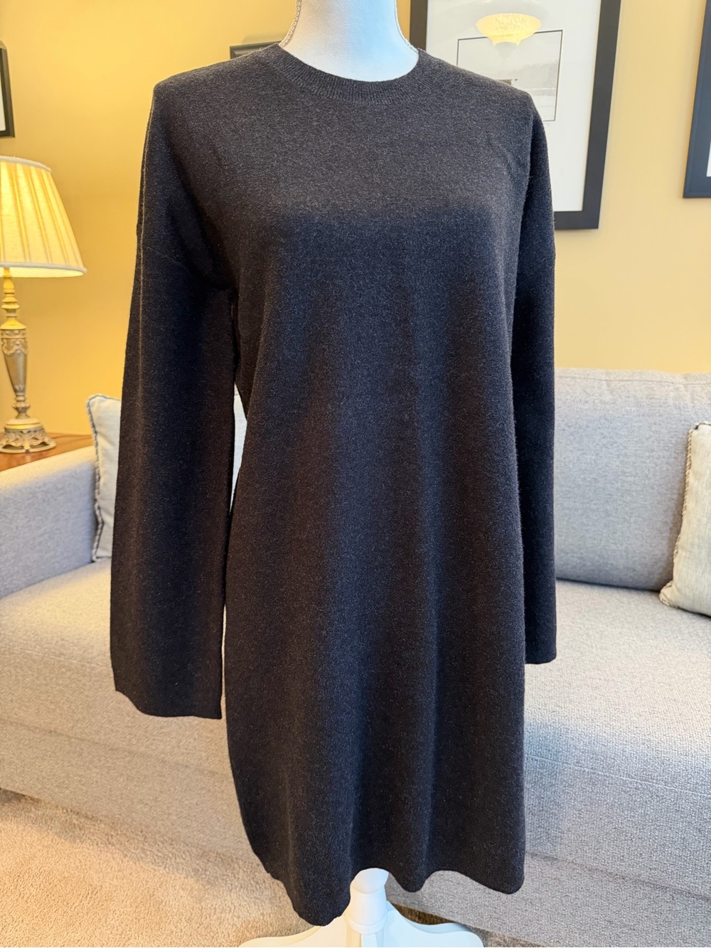 Pomander Place NWT Classic Black Long-Sleeve Knit SweaterDress Size L